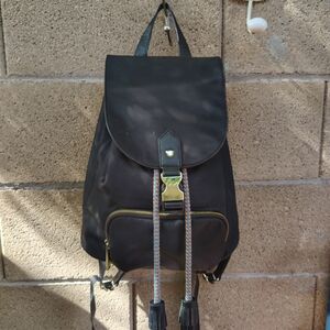 Black Backpack with Colorful Rope Drawstrings Gianni Bini